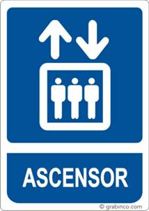 PLACA SEÑAL ASCENSOR Grabinco.com