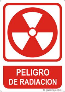 PLACA SEÑAL PELIGRO DE RADIACION Grabinco.com