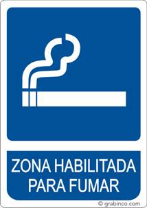 PLACA SEÑAL ZONA HABILITADA PARA FUMAR Grabinco.com